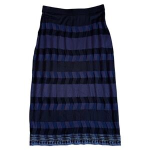 Diane von Furstenberg Rosa Ribbed-knit Midi Skirt Size Large